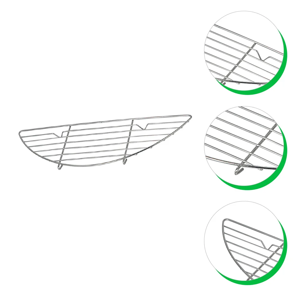 

Bbq Stainless Steel Oil Drain Rack Semicircular Design Grill Pan Filter Net Outdoor Barbecue Accessories Draining Rack