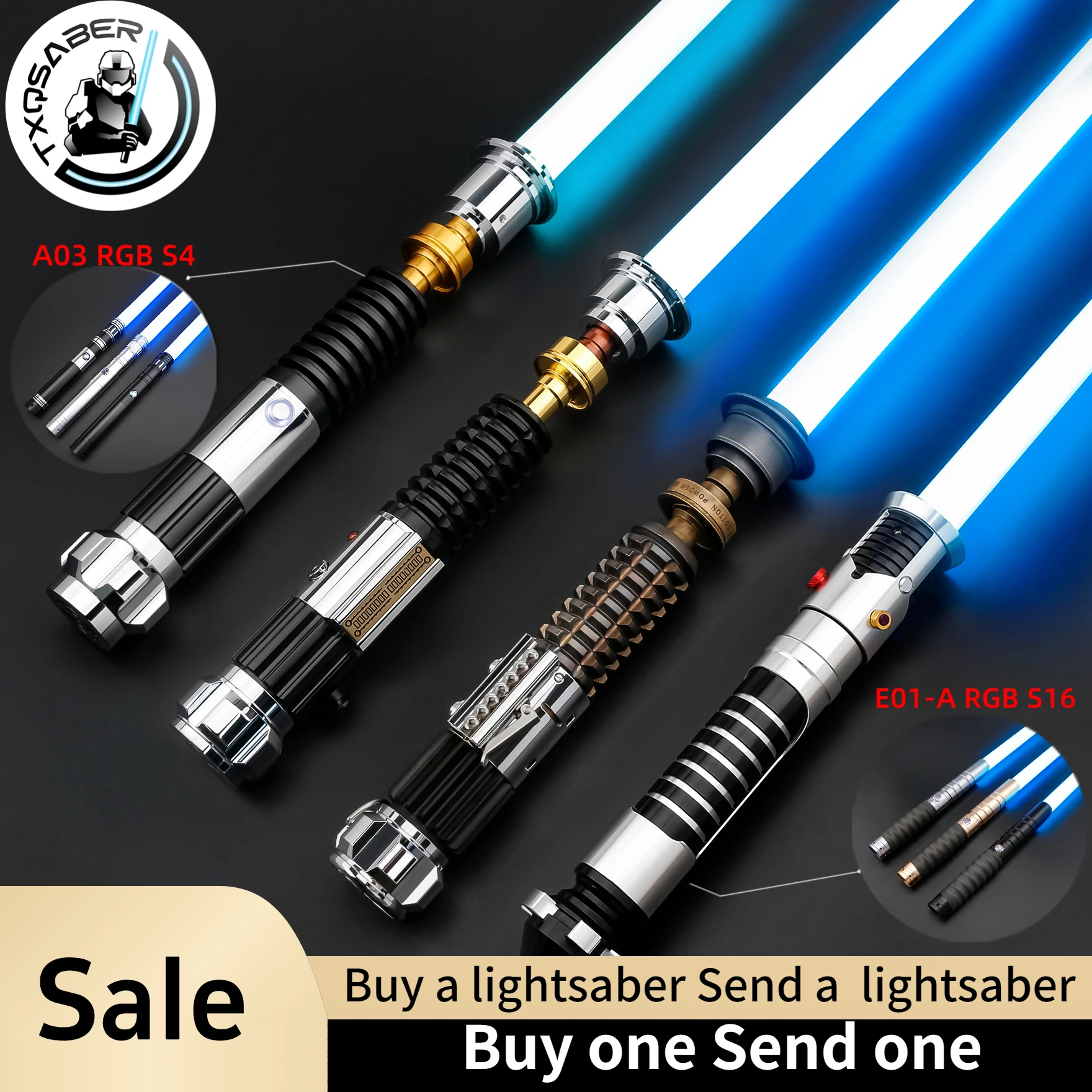 

TXQSABER Lightsaber Obi-Wan Series Laser Sword Smooth Swing Blaster FOC Metal Hilt Heavy Dueling Light Sword for Adult Cosplay