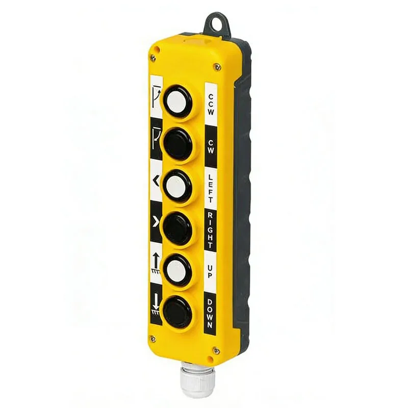 6-Button Handheld Control Box for Truck Tail Lift Hydraulic Switch IP54 Waterproof Magnetic Back A1-T6-1C