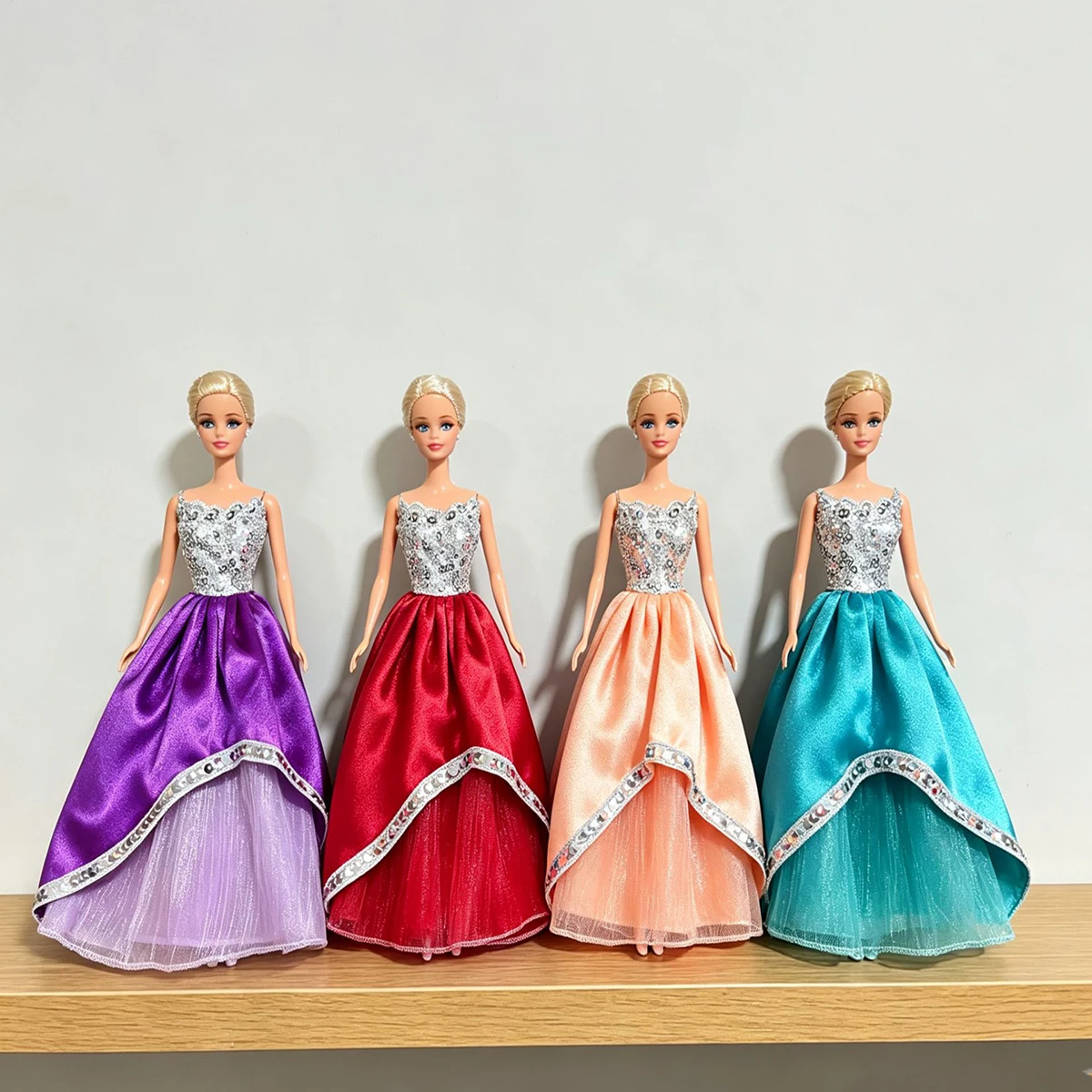 Luxury Exquisite Sequinned Bustier Satin Full-skirted Evening Gown For 1/6 FR Babi Xianxian Supermodel Doll Clothes Accessories