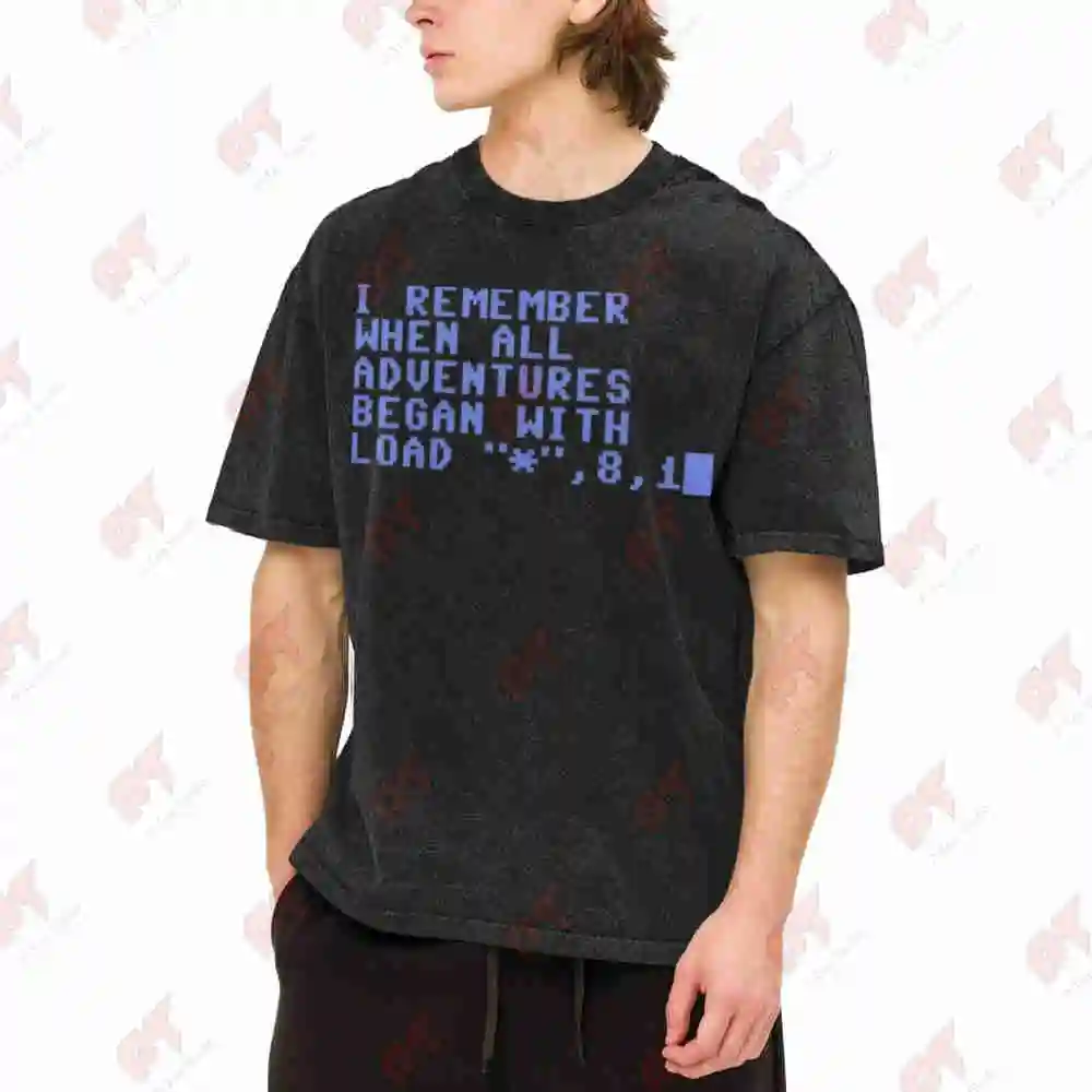 Commodore 64 C64 Retro Gaming Vintage Washed Tee Pure Cotton T-Shirt