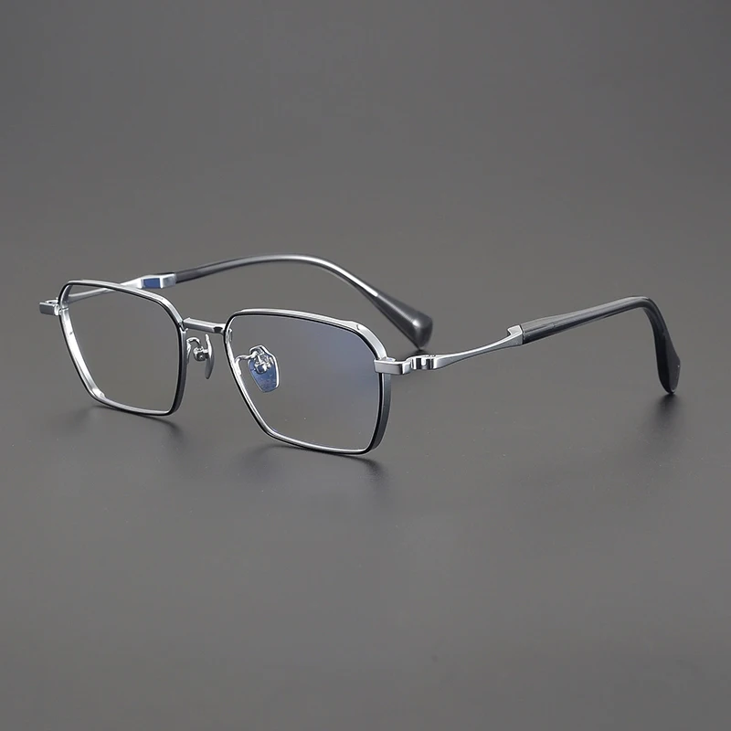 خمر التيتانيوم إطار نظارات الرجال قصر النظر نظارات للقراءة العلامة التجارية الفاخرة النظارات إطار كبير الحجم وصفة طبية مصمم النظارات