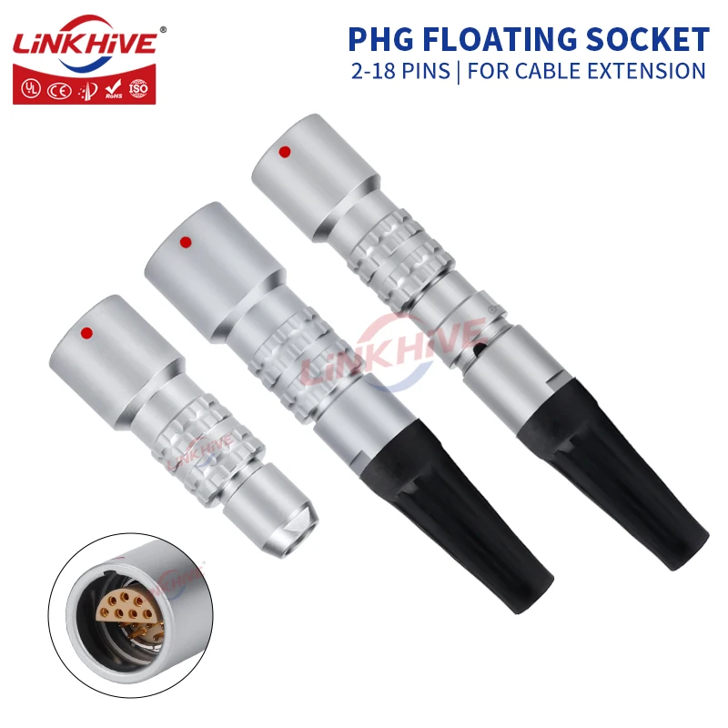 Compatible with LEMO PHG Free Socket 0L 1L 2L 3L 2 3 4 5 6 7 8 10 12 13 14 16 18 Pin Stepped Inserts Push Pull Connector