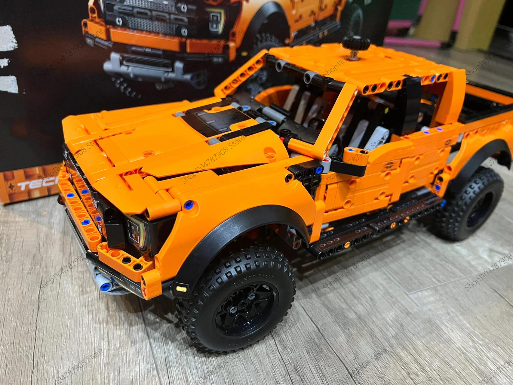 

1379 шт. технический автомобиль для Ford Raptor грузовик автомобильные строительные блоки 42126 MOC прицеп собрать кирпичи игрушки подарок для детей