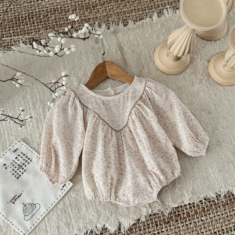 

2024 Autumn New Baby Girl Cute Floral Bodysuit Cotton Infant Long Sleeve Jumpsuit Soft Comfortable Newborn Toddler Clothes 0-24M