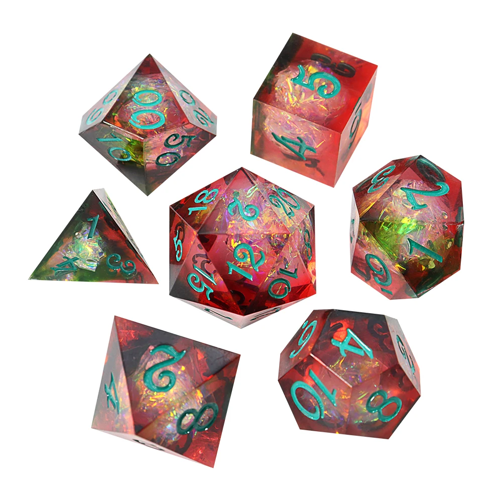 

A Set of Resin Dice with Sharp Edges and Bright Colors, Suitable for Many Role-Playing Games and Card Games, Etc.