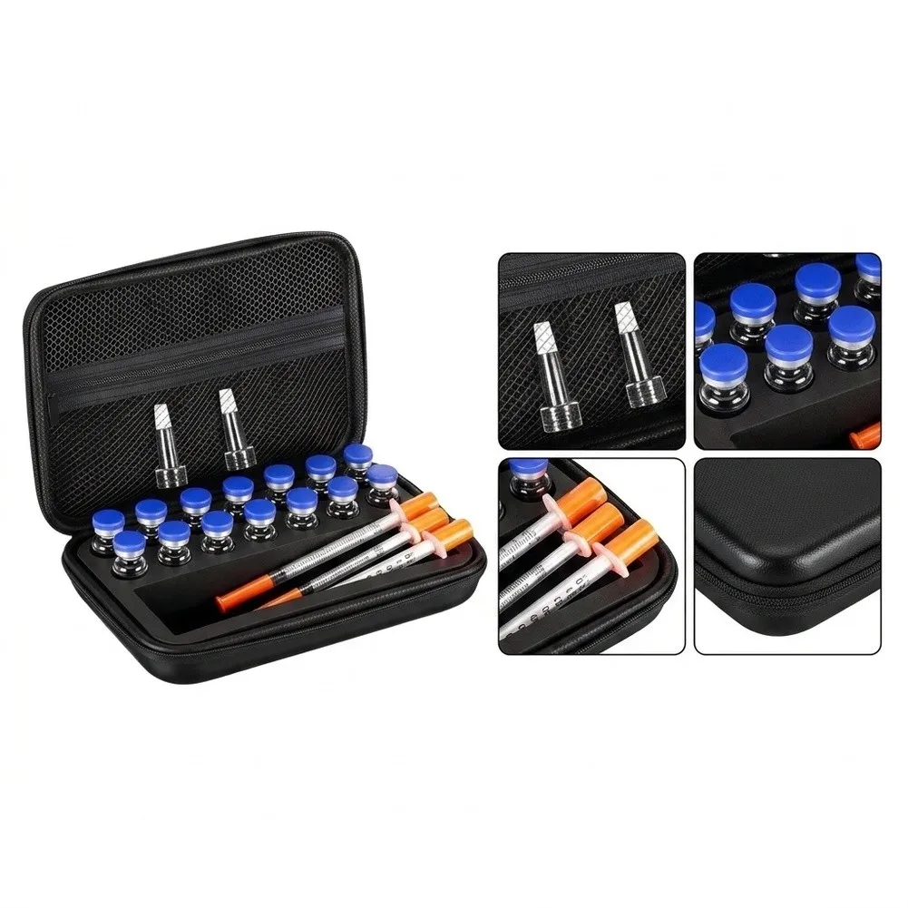 Peptide Travel Kit Dual Vial Case Designed for 3ml 30ml Vials Plus Dedicated Areas for Syringes Prep Wipes EVA Outer Shell
