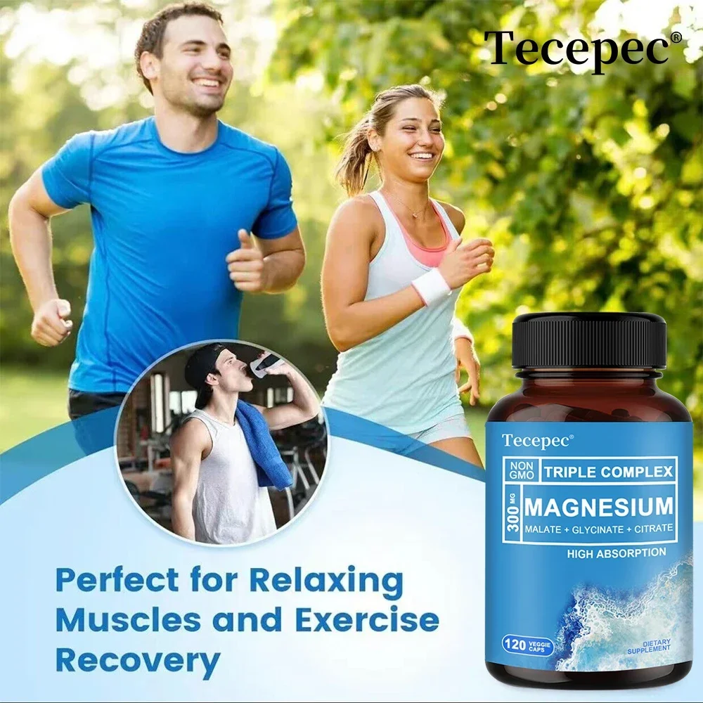 Triple Magnesium Complex for Muscle, Nerve and Energy | Highly Absorbed, Vegetarian, Non-GMO