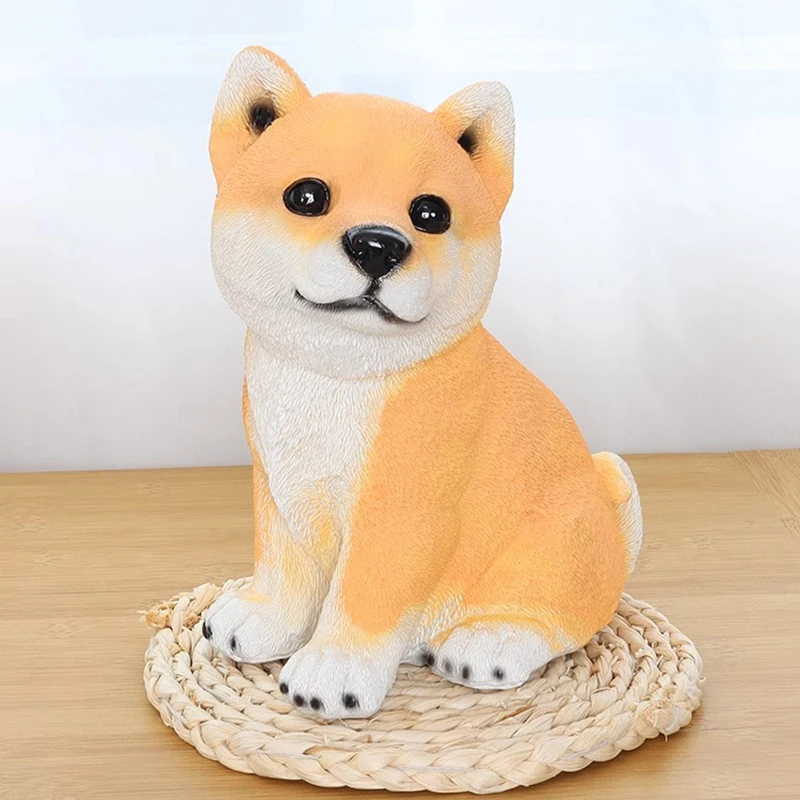 

Simulated Shiba inu Dog Ornaments Cute Animal Dog Resin Statue Living Room TV Cabinet Entrance Decoration Home Decoration Gifts