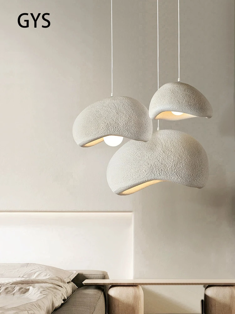 lampada pingente de cimento criativo lustre de nuvem estilo creme frances luminaria suspensa luz grande moderna para bar restaurante casa 01