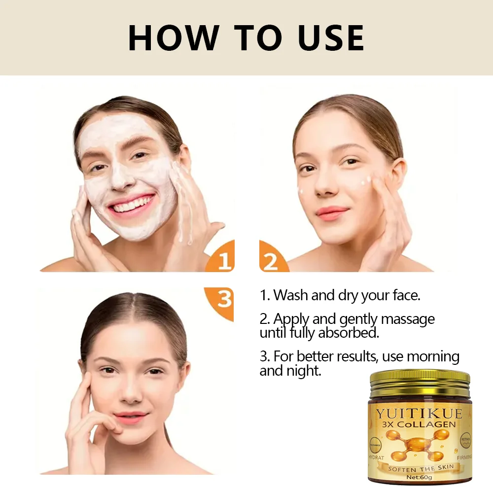 3X كريم وجه كولاجين وعسل مضاد للشيخوخة - مرطب ريتينول للرفع والتجاعيد والترطيب - كريم نهاري/ليلي 60 جرام