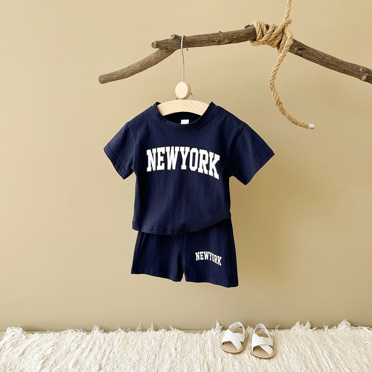 Summer Baby Boys Newborn Baby Clothes Casual Letter Printed Short Sleeved T-shirt+shorts Sports Set 2Pcs Infant Outfit Set