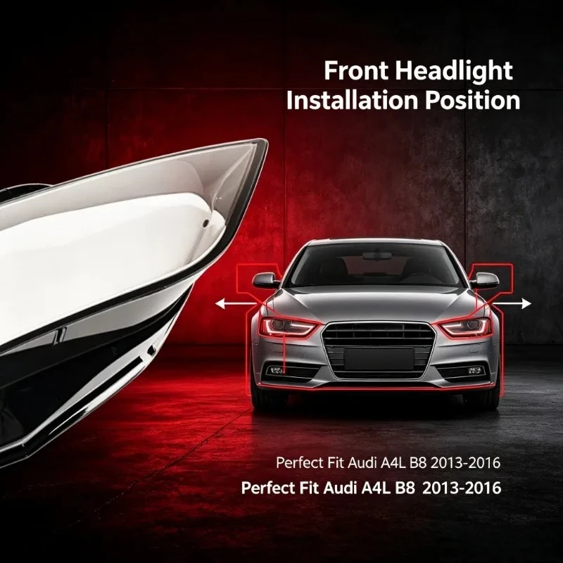 Moggic Front Headlight Lamp Lens Cover Shade For 2013 2014 2015 2016 A4L S4 Left Right Replacement Auto Parts Accessories