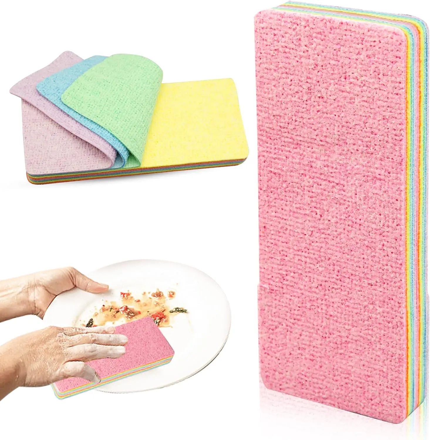 

Kitchen Dishcloth 12 Layers Cleaning Cloth for Kitchen Cleaning Tools Strong Absorbent Dish Rags Wipe Cloth Kitchen Towel 2Pcs