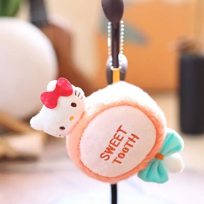 Sanrio Hello Kitty Sweet Tooth Series Cake Afternoon Tea Kawaii Soft Plush Toy Pendant Creativity Home Door Car Keychain Gift