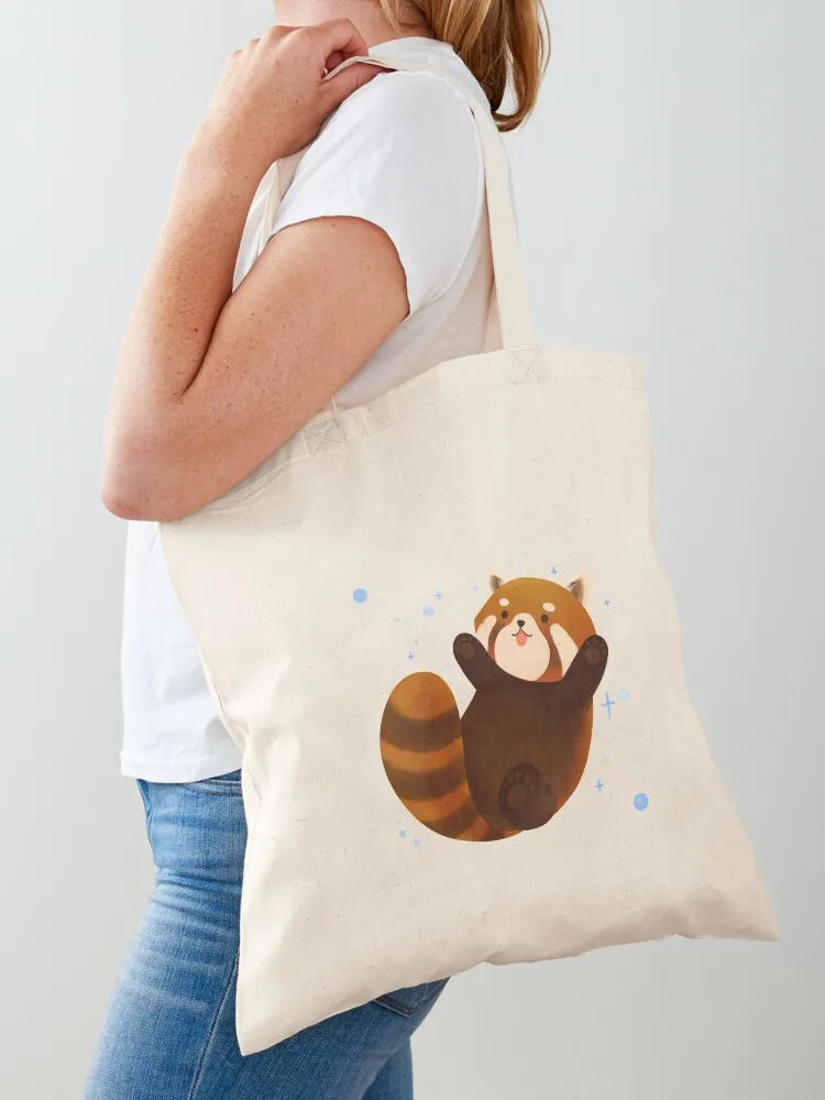 Cute Chubby Red Panda Tote Bag tote bags men Custom bag Canvas Tote Bag