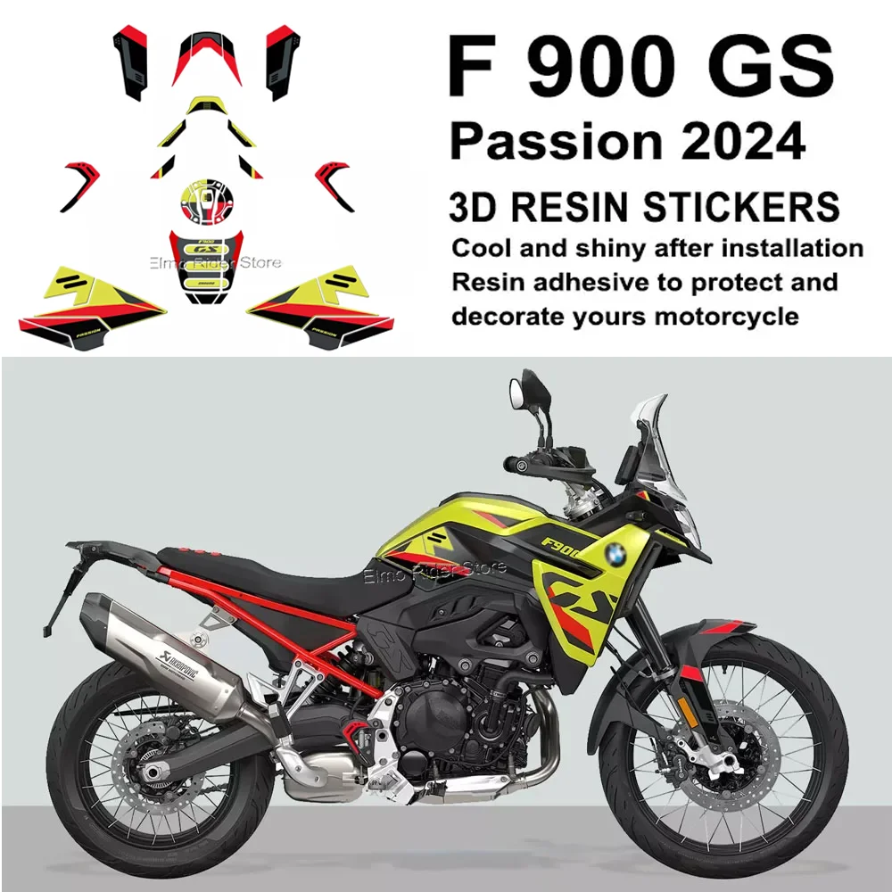 For BMW F 900 GS Passion 2024 Motorcycle 3D Gel Epoxy Resin Protective Sticker Tank Pad Stickers Kit Decals