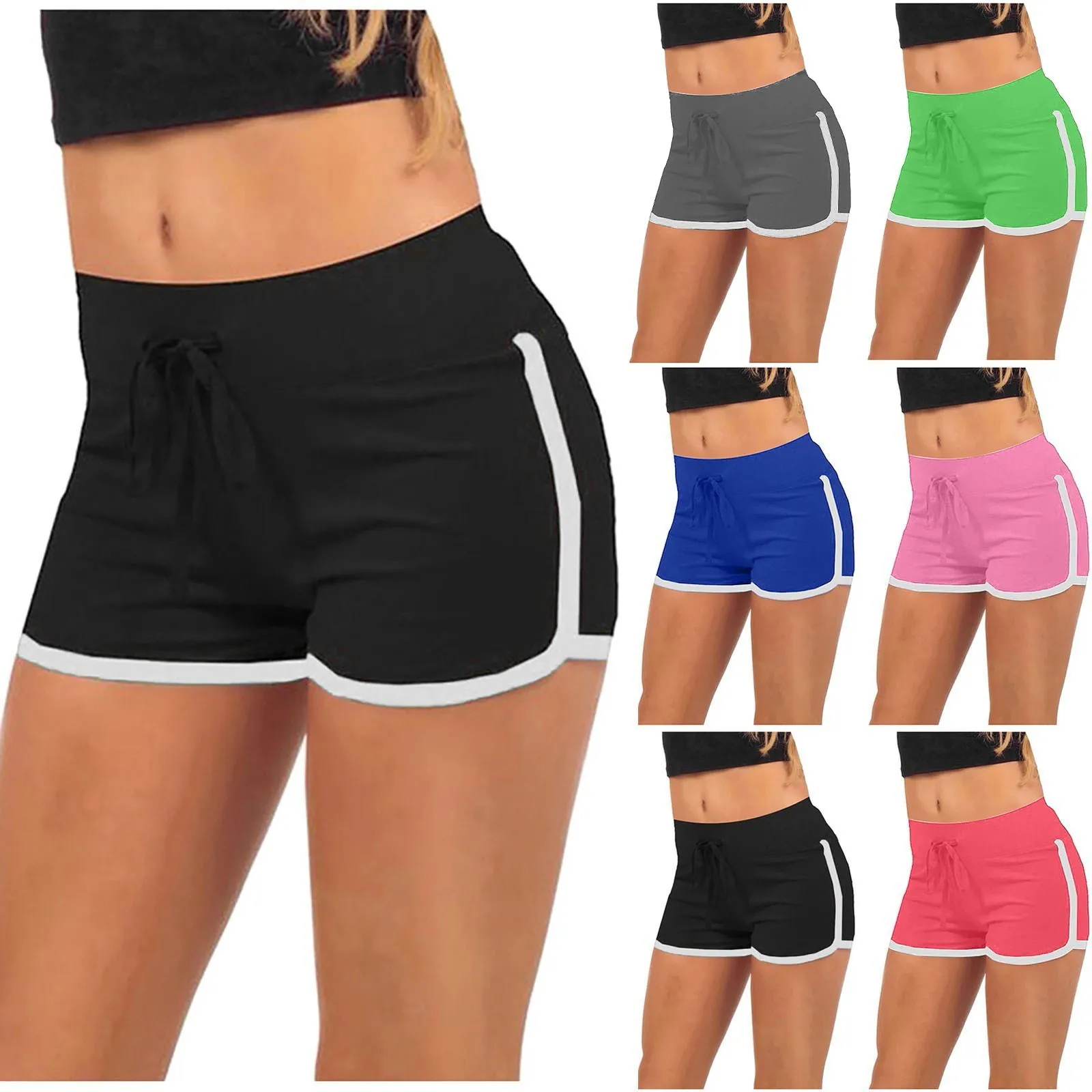 Summer High Waist Women Workout Shorts Fashion Gym Sports Shorts Ladies Shorts Sport Basic Pants Solid Casual Shorts Femme