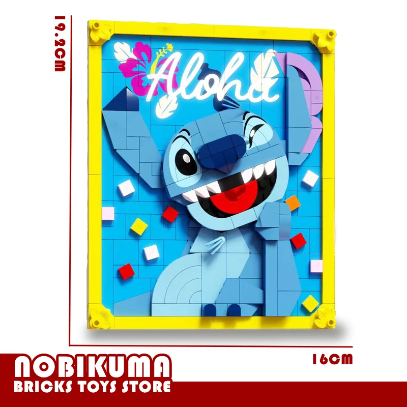 Stitch Cartoon Bricks Pixel Art Painting Anime Figures 3D Picture Building Blocks Puzzle Toys Adult Children Gift DIY Decoration