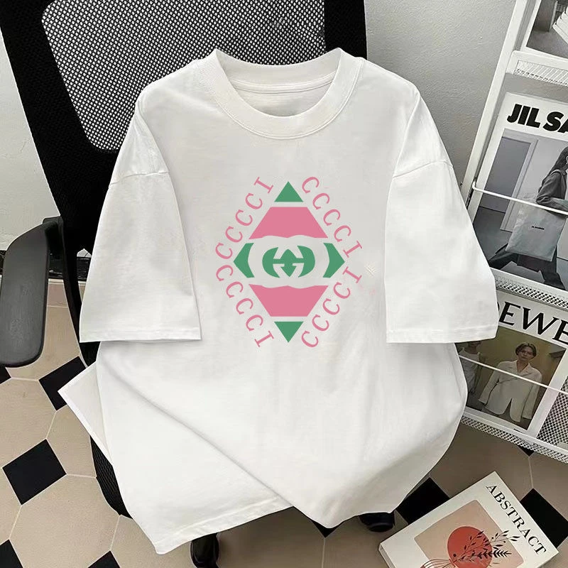 

Short-sleeved T-shirt Men's Women's Summer Oversize American Trend Loose High Street Printed Top Heavy Cotton T-shirtComfortable