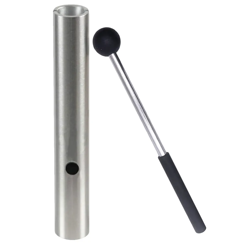 Giocattolo a percussione Tubo Rana Effetto sonoro Strumenti musicali in metallo riutilizzabili Dimensioni ridotte Facile da riporre Fornitura di percussioni