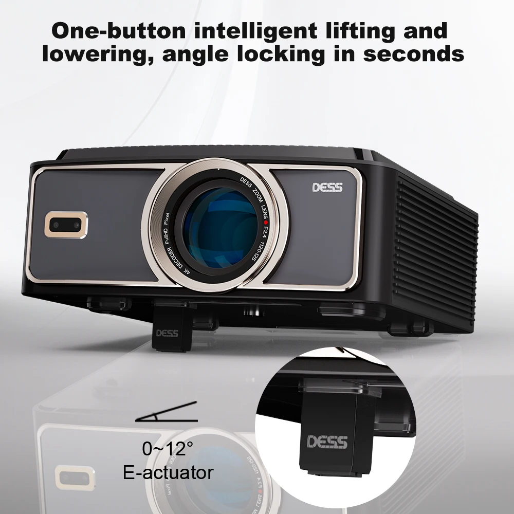 DESS 4K Android Projector Dual Band Wifi 6 BT5.2 HIFI Sound Portable Projector Home Theater 3D Smart Projector Google Assistant