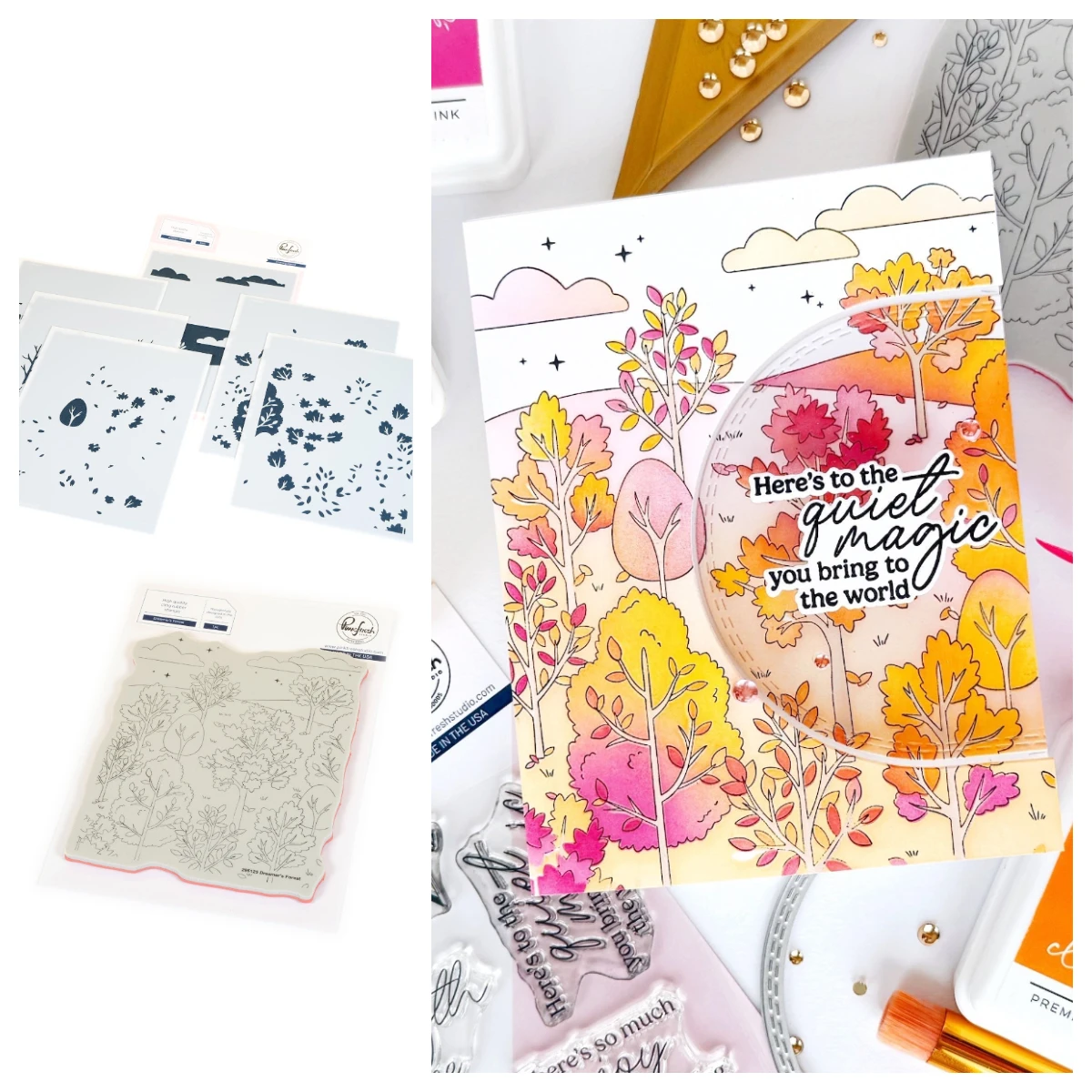 

2025 New Dies Pink Fresh Dreamer's Forest Dies stamp Stencil set Petal Lacy Lattice Coverplate Die DIY Scrapbooking Holiday card