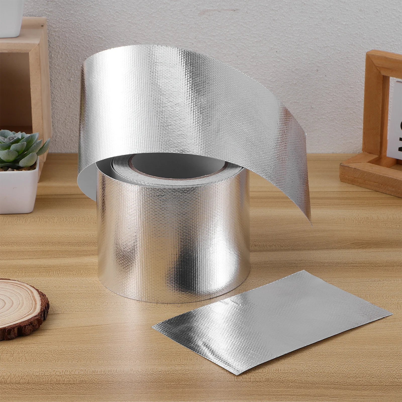 

1 Roll High Temp Fiberglass Aluminum Foil Tape Fire Retardant Self-Adhesive Pipe Insulation Repair Heavy Duty Tape