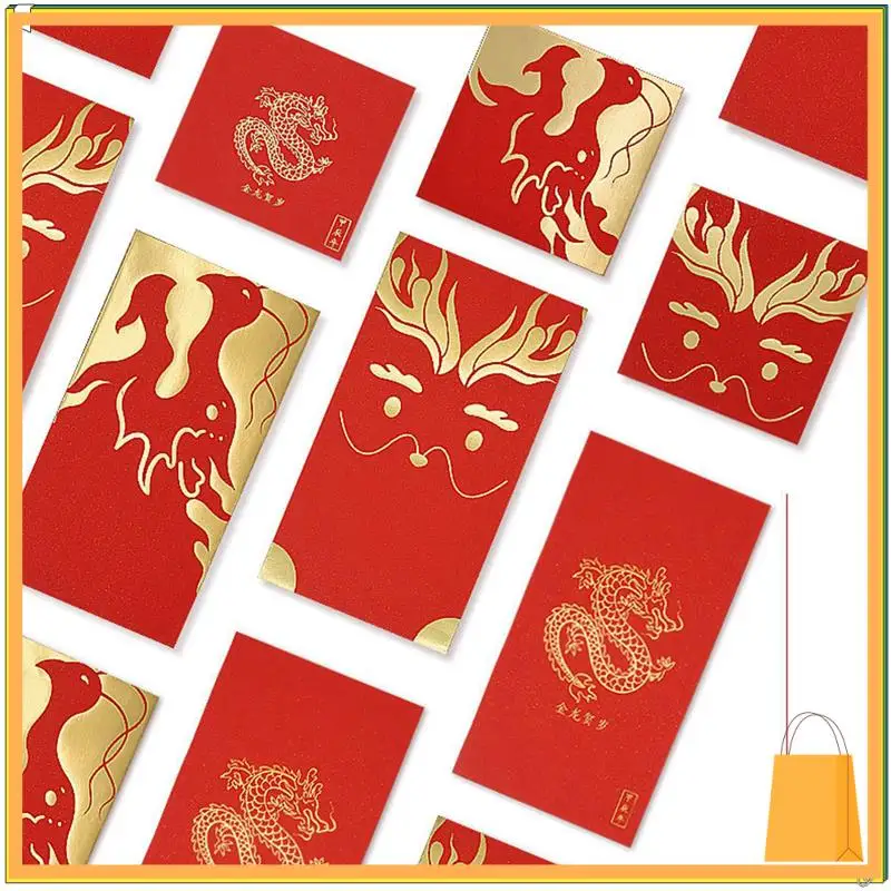 L52A-60 個中国の新年赤い封筒新年ラッキーマネー赤い封筒辰年 2024