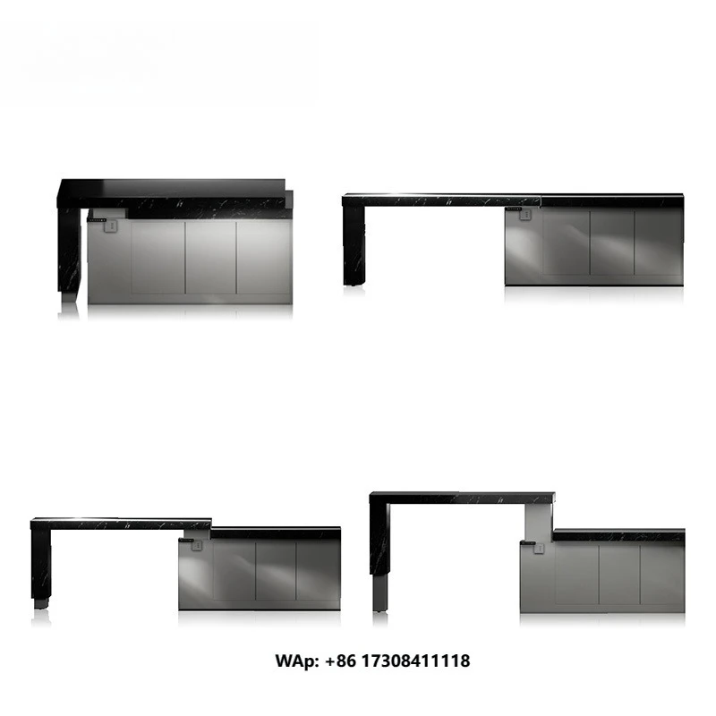 TOPCENT Functional Hardware Electric Side Pull and Lift Smart Mobile Kitchen Island
