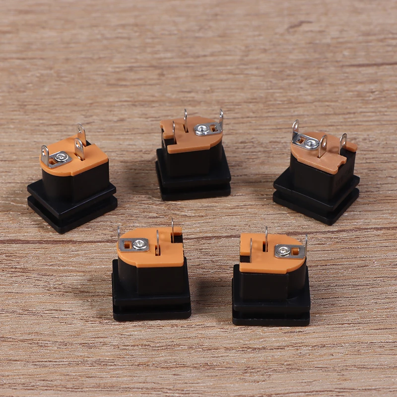10 Uds toma de corriente CC conector de DC-015 con orificio para tornillo 5,5-2,1 MM/5,5-2,5 MM montaje en Panel cuadrado 5,5X2,1 MM/5,5X2,5 MM