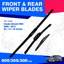 For Honda Stream 2006 - 2014 RN6 Front Rear Windscreen Wiper Blades Windshield Car Accessories Refill Repair 2007 2008 2009 2010