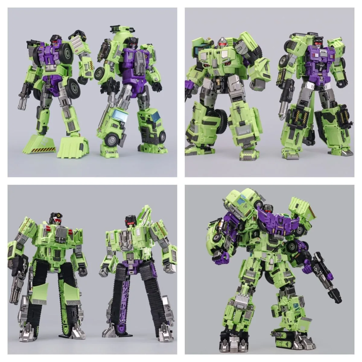 GIANT LEGION Hooker, bulldozer, grúa, remolque, pala, camión mezclador GLA-010203040506 Brinquedo transformable Devastator