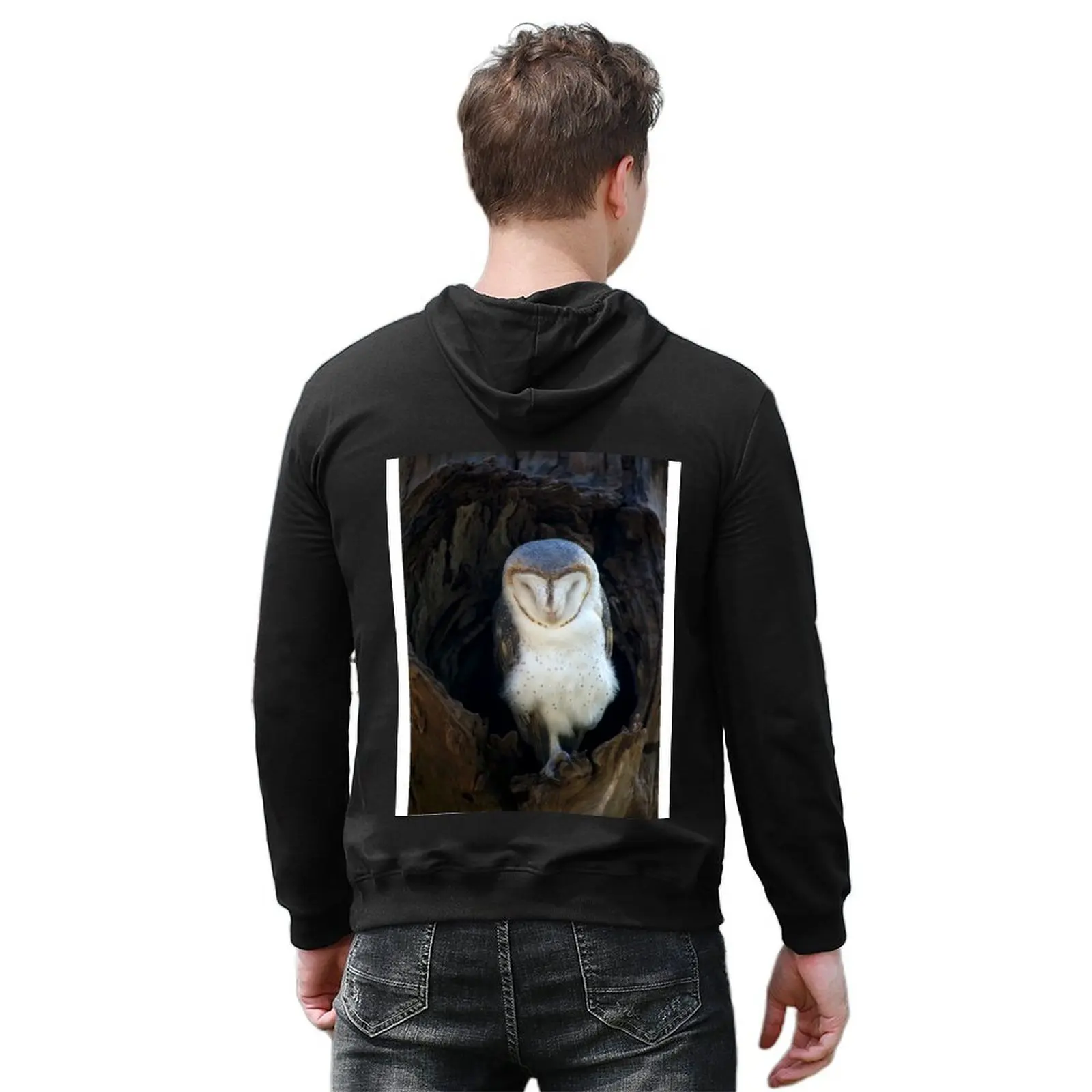 النوم الحظيرة البومة هوديي الرجال الشتاء سترة الرجال معطف ملابس رجالي ملابس الخريف الكورية هوديي الشارع الشهير