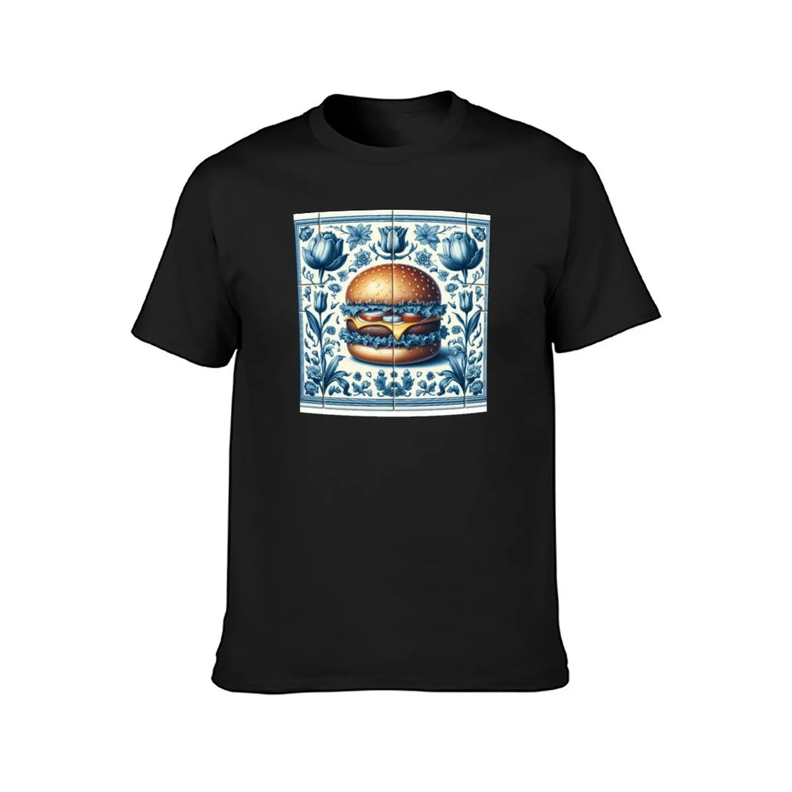 Delft Tile With Fast Food No.3 T-Shirt customs design your own boys whites plus sizes Men's cotton t-shirt