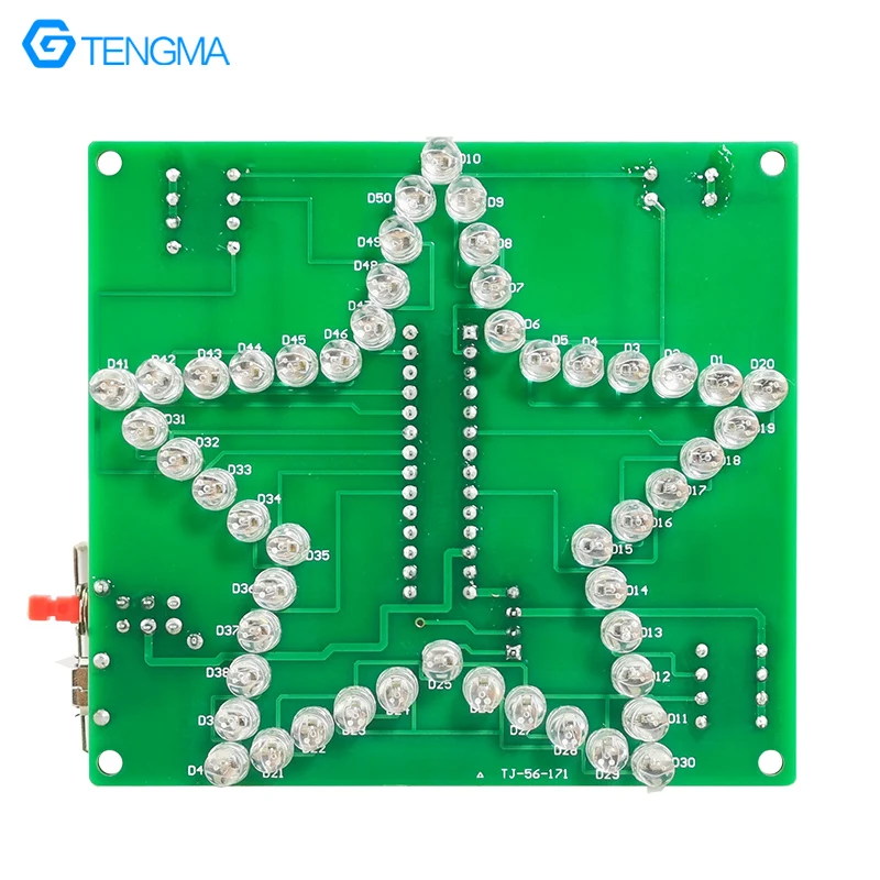 51 Single Chip Computer Colorful Dazzling Five-Pointed Star LED Water Lamp Electronic Production DIY Kit Circuit Board