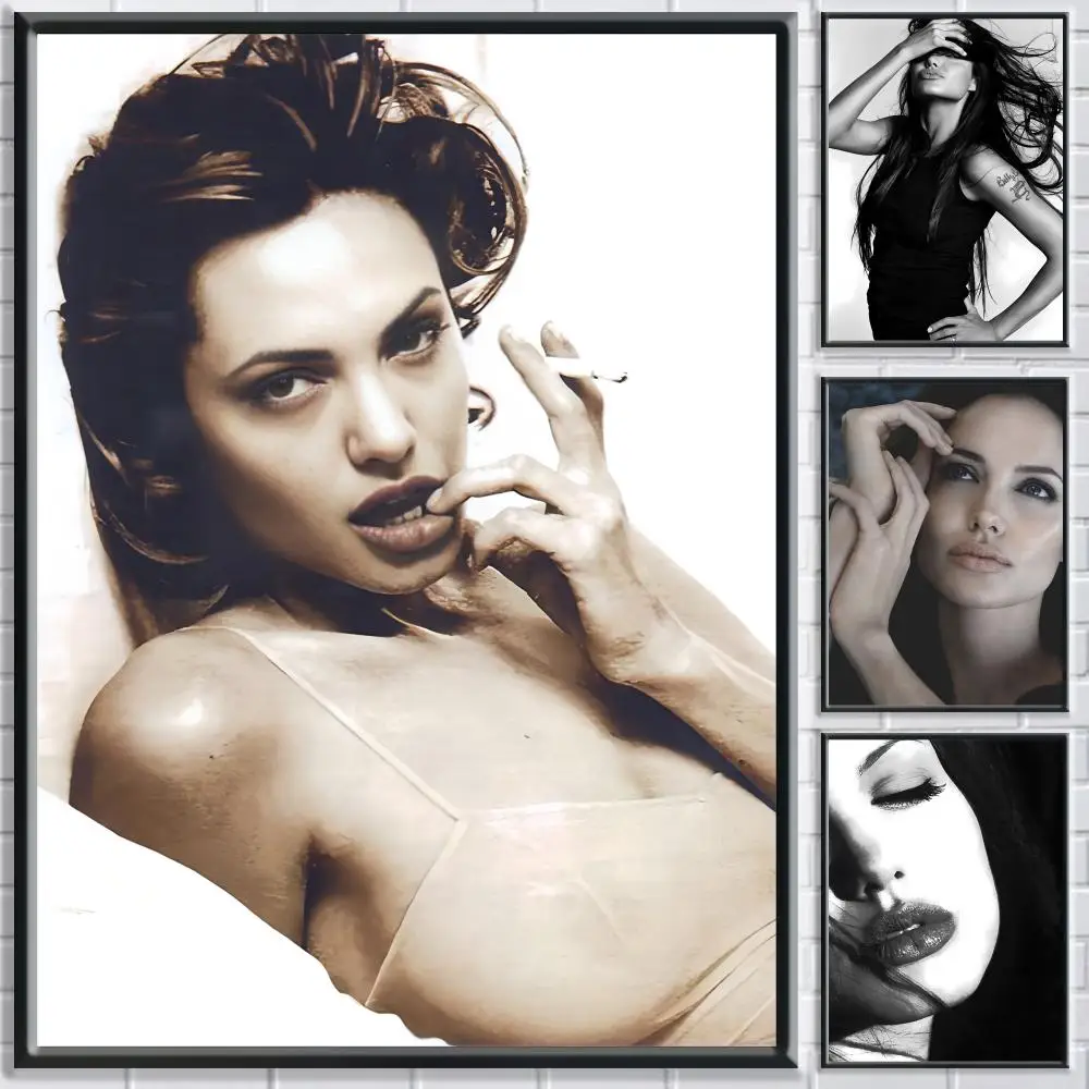 Pop A-Angelina Jolie Poster Room Decor Waterproof Sticky For Home Bar Wall Art Decoration
