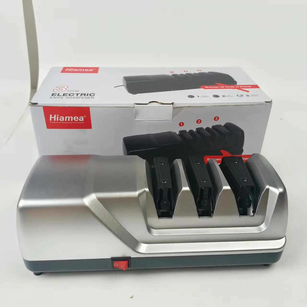 

3‑Stage Electric Knife Sharpener Diamond Wheel Coarse Fine Polish Fast Safe Sharpening for Kitchen Chef Knives