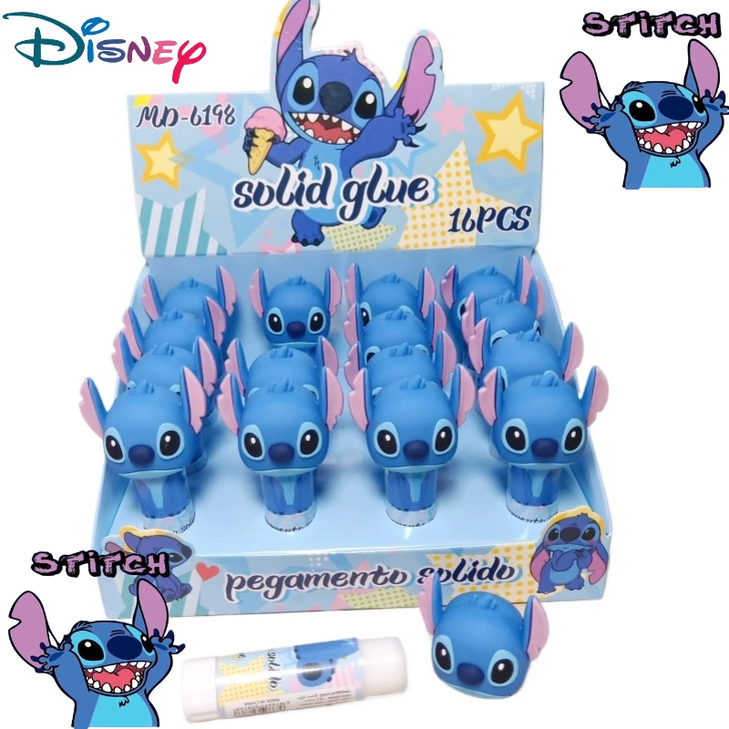 Disney Stitch Solid Glue Cartoon Cute Lilo and Stitch DIY Handmade Rotating Solid Glue Stationery School Supplies for Student