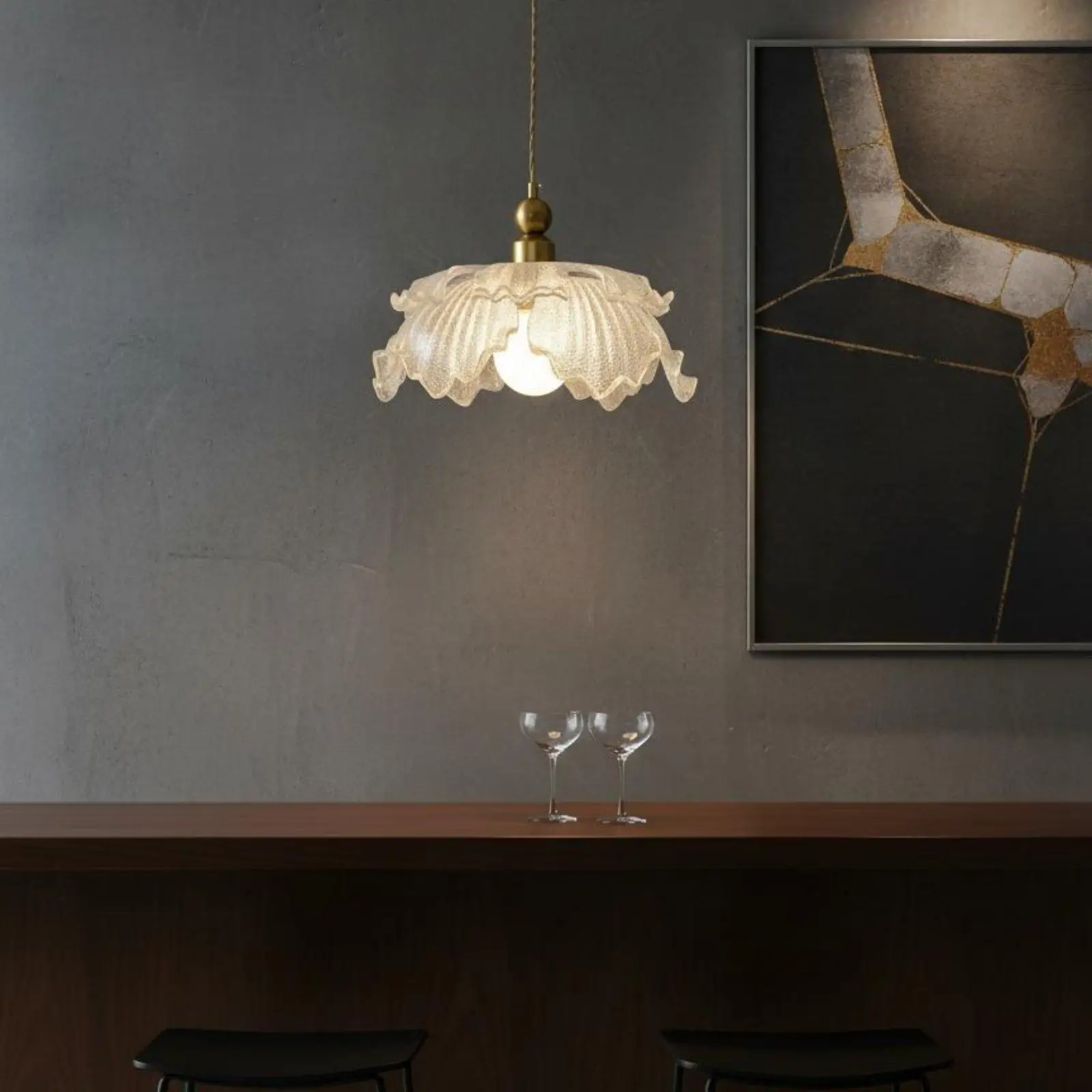 Modern Hanging Lampshade Ceiling Pendant Light with Adjustable Drop and Eye Protection for Bedroom Decor