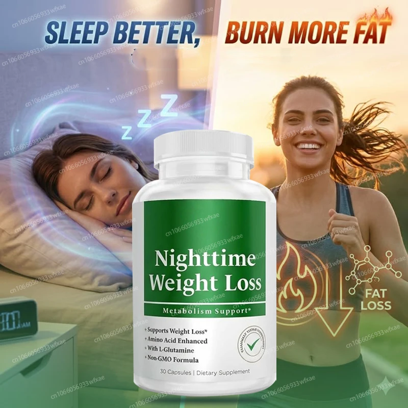 

Nighttime Fat Burning Supplement - Promotes Sleep Quality for Men and Women Weight Management Relief Bloating Gut Health