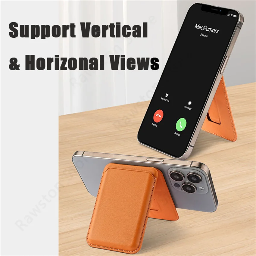 Kickstand Magnetic Leather Wallet Case for iPhone 17 16 15 14 Pro Max Galaxy Card Holder Magsafe Phone Bag Cover Accessories view 3