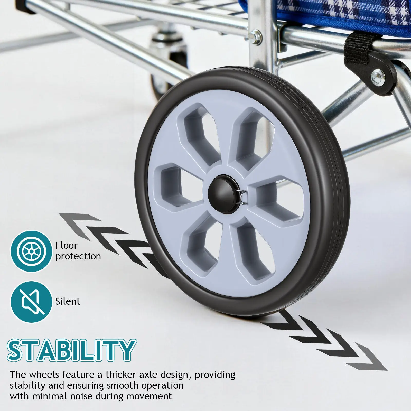 2Pcs Grocery Cart Basket Wheels Versatile Heavy Duty Replacement Wheels for Shopping Trolley Elderly Cart Utility Trolley Indoor