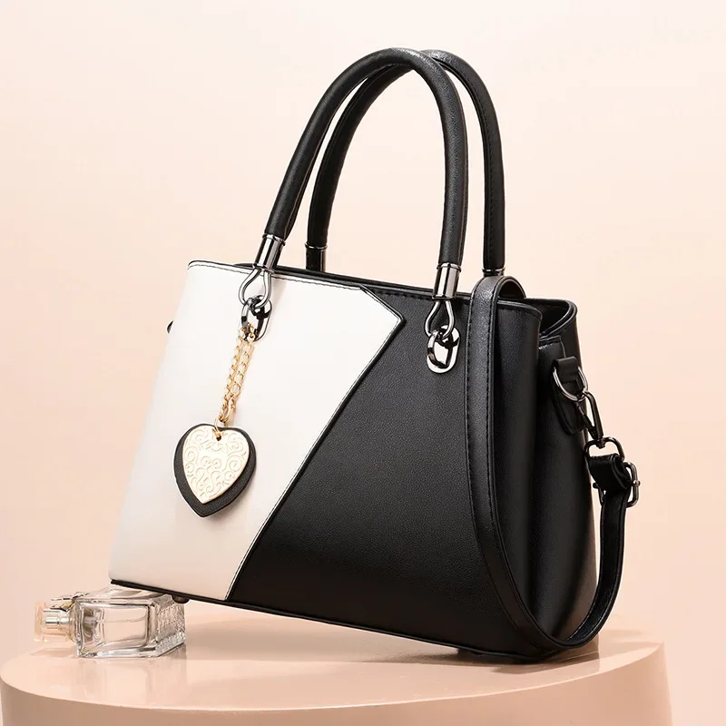 

2025 New Fashion Women's Shoulder Bags Quality Leather Luxury Ladies Handbag Large-capacity Cross-bag Femal Bag Spliced Tote Bag