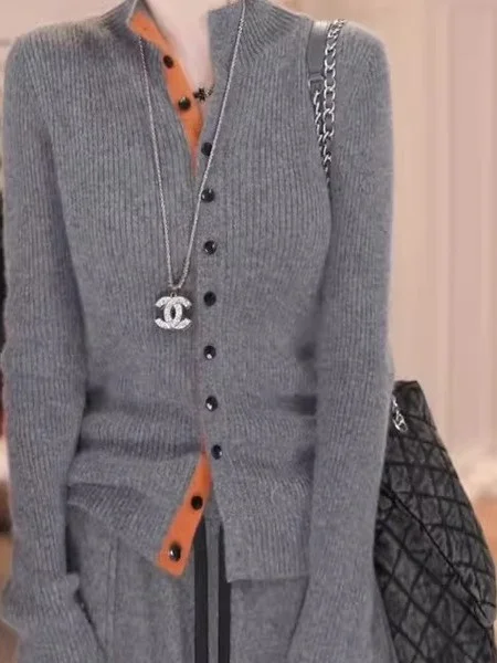 

Высококачественный корейский японский вязаный длинный свитер Sve Base irt, женский свитер больших размеров Faion с одной пуговицей