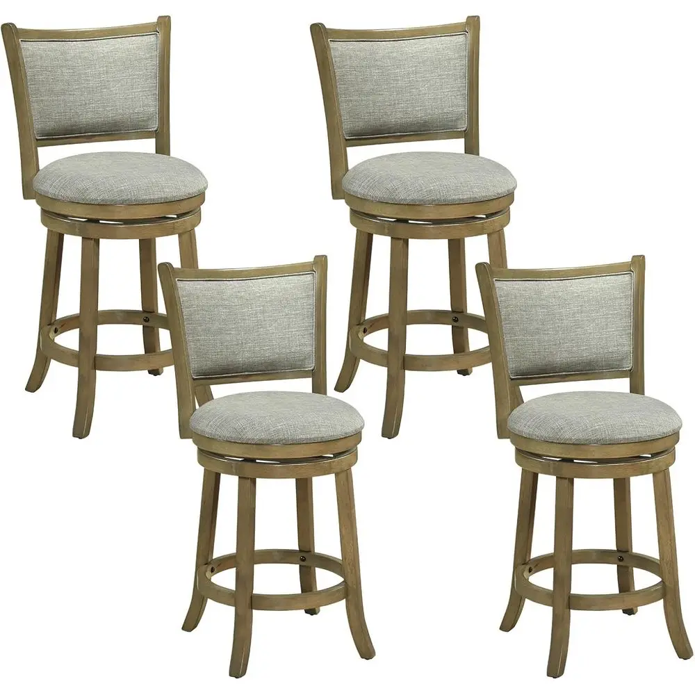 

Набор из 4-х барных стульев с высотой сиденья 25 дюймов, с откидными спинками и мягкими сиденьями, для кухонного острова и обеденной зоны.