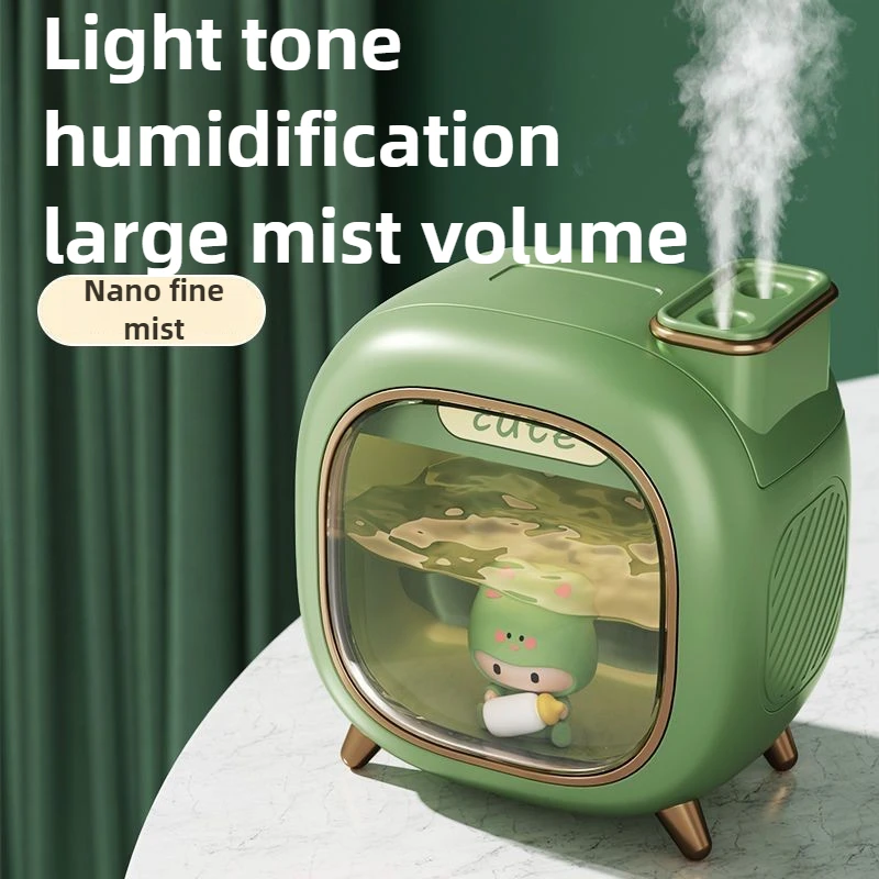 Многофункциональный увлажнитель с подключателем, 500 мл, небольшой объем тумана, бытовой, 2,8 Вт, бесшумный и милый увлажнитель для ароматерапии, двойной спрей