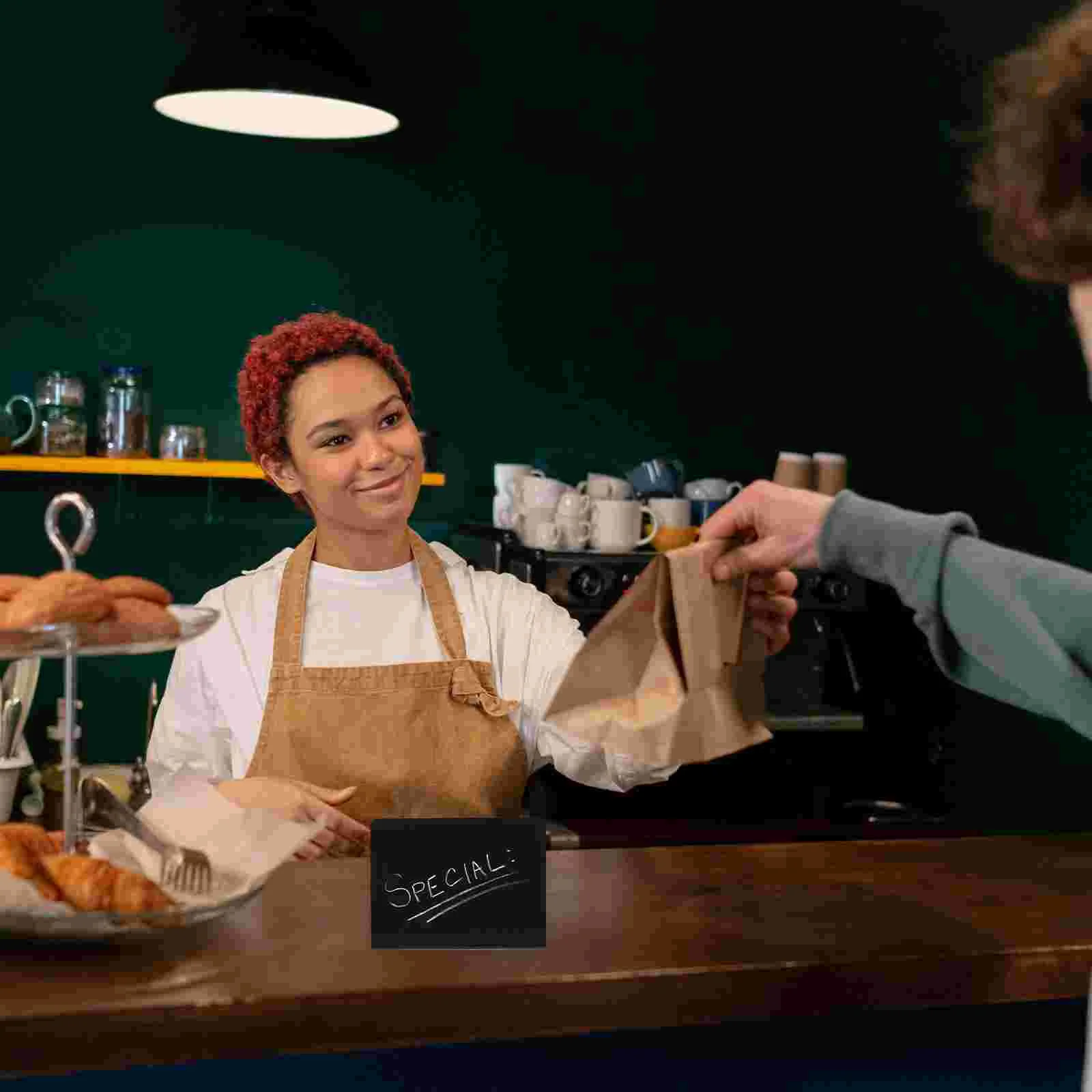 Mini tableau noir pour étiquette de prix de gâteau, décor de message effaçable, signe attro blanc debout, tableaux alimentaires, 10 pièces