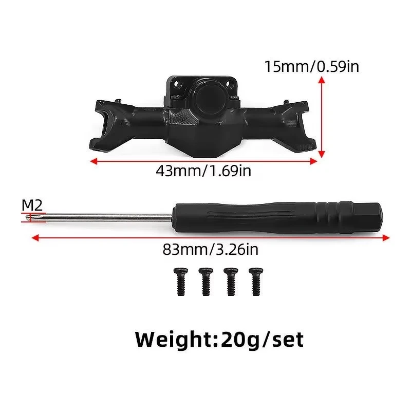 1/30 SCX30 Metal Integrated Front Rear Portal Axle, RC Crawler Upgrade Accessories Compatible with Axial Wrangler Ford Bronco Ch