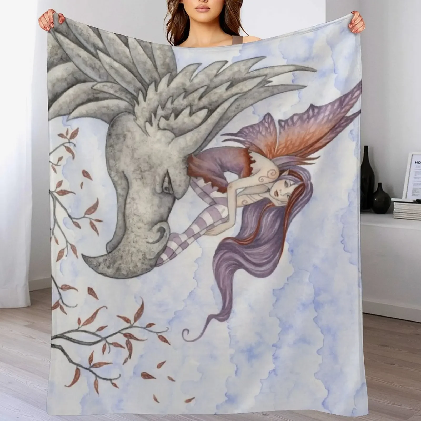 Gryphons Perch Throw Blanket Winter beds Vintage Blankets